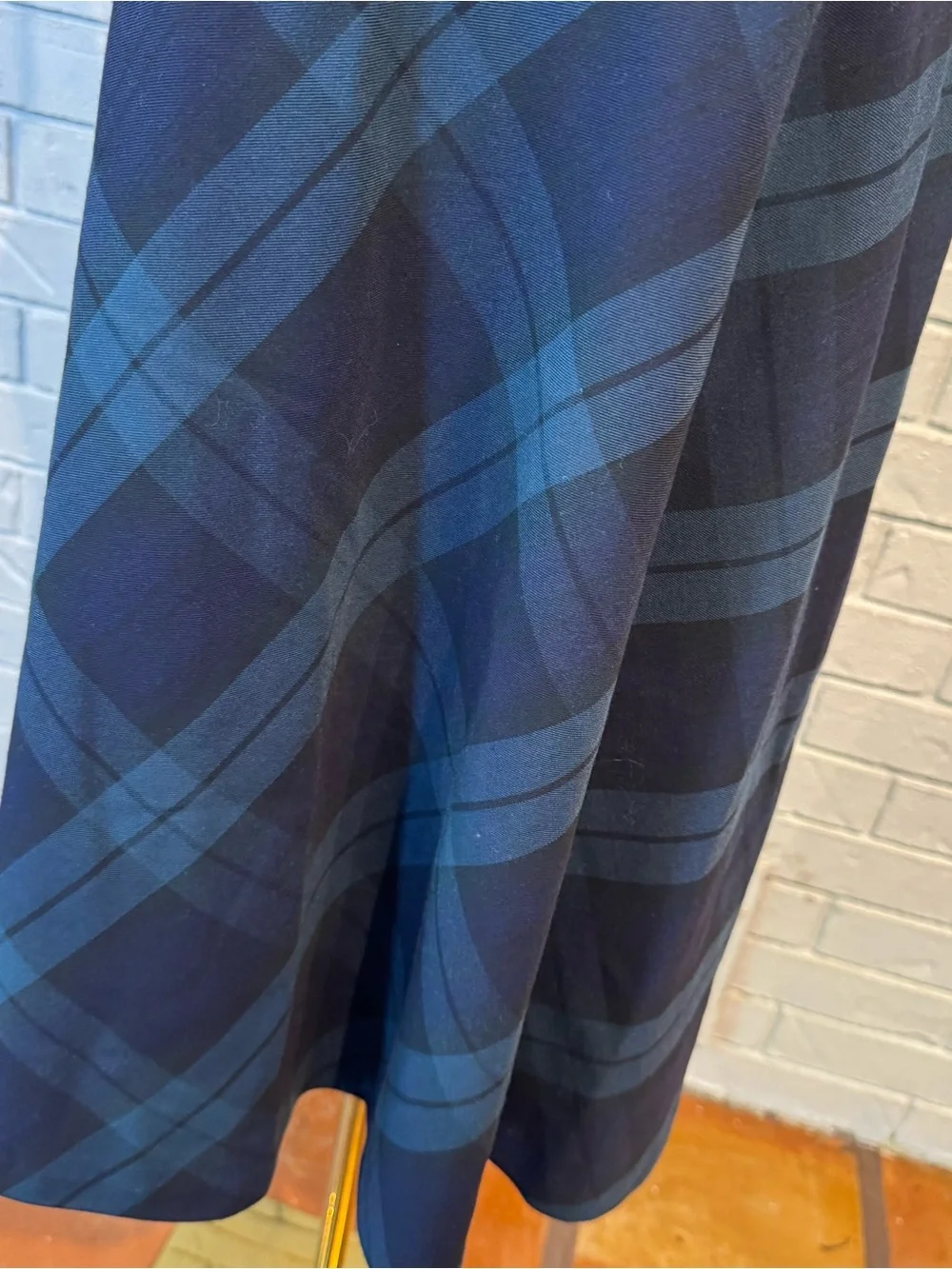 Loft Sleeveless Navy Plaid Dress Womens 12 NWT